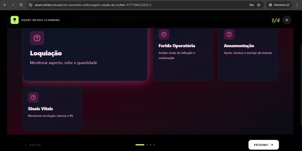 NEURO-LEARNING com círculos de tema, Próximo e fechar